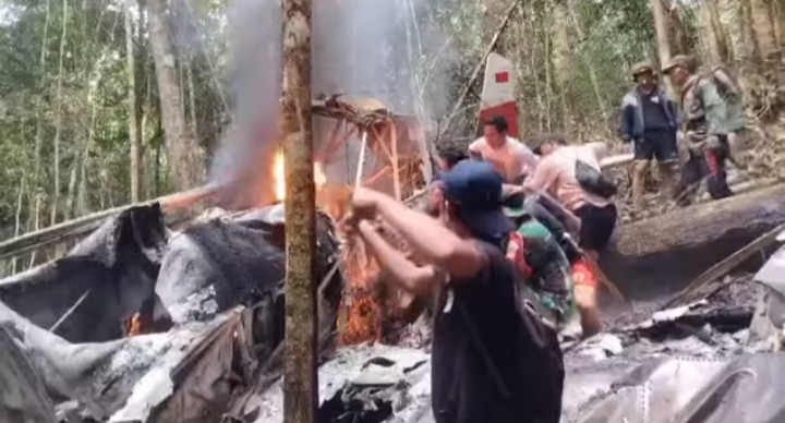 Pesawat Pengangkut BBM Pelita Air Jatuh di Nunukan Kaltara, Pilot Tewas