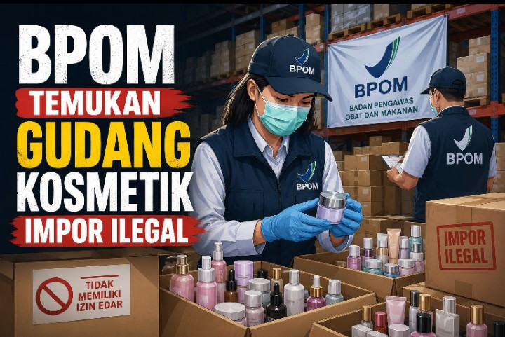BPOM Amankan Gudang Kosmetik Impor Ilegal Senilai Rp27,6 Miliar di Tangerang