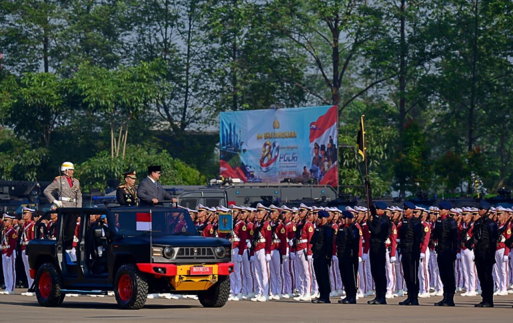Hari Bhayangkara ke-80, Prabowo: Polri Hadir, Bekerja dan Melindungi Rakyat